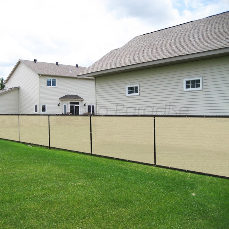 6ft Privacy Fence Screen Windscreen UV Blockage Mesh Outdoor Shade Cover Beige gallery