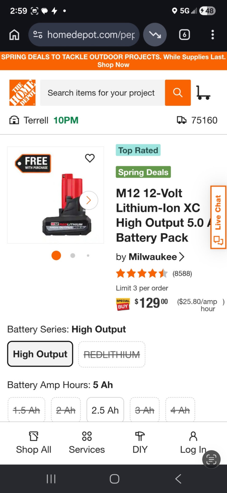Milwaukee M12 High Output XC5.0 Lithium-Ion Battery Pack - Red (48-11-2450) gallery