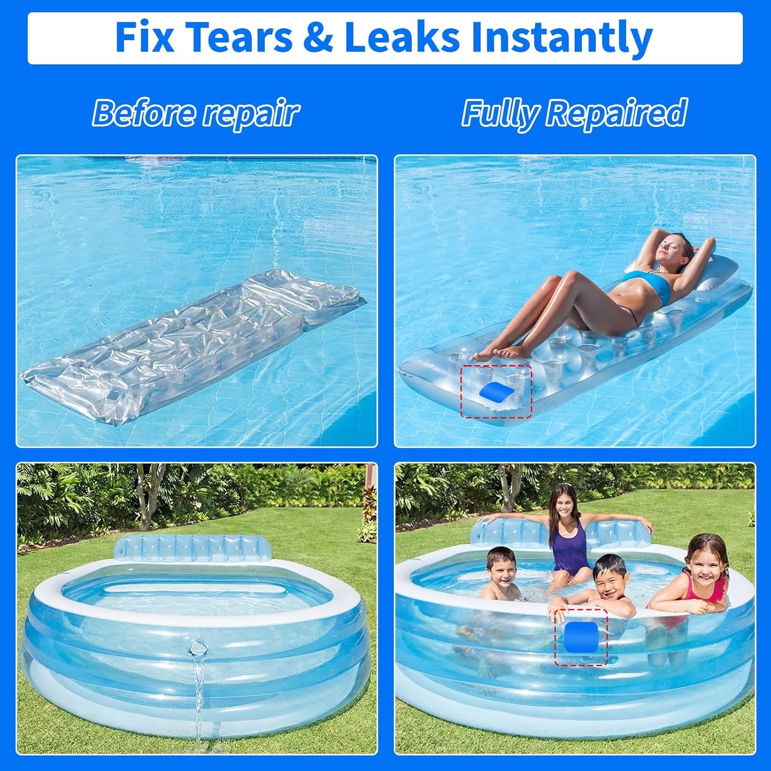 Extra Large Pool Patch Repair Kit, 4ft x 2.8ft TPU Heavy Duty Vinyl Pool Liner P gallery