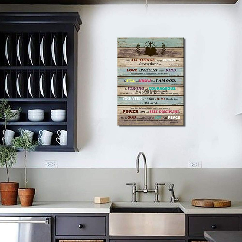Inspirational Wall Art Scripture Bible Verse Wall Art Christian Canvas Art for O gallery