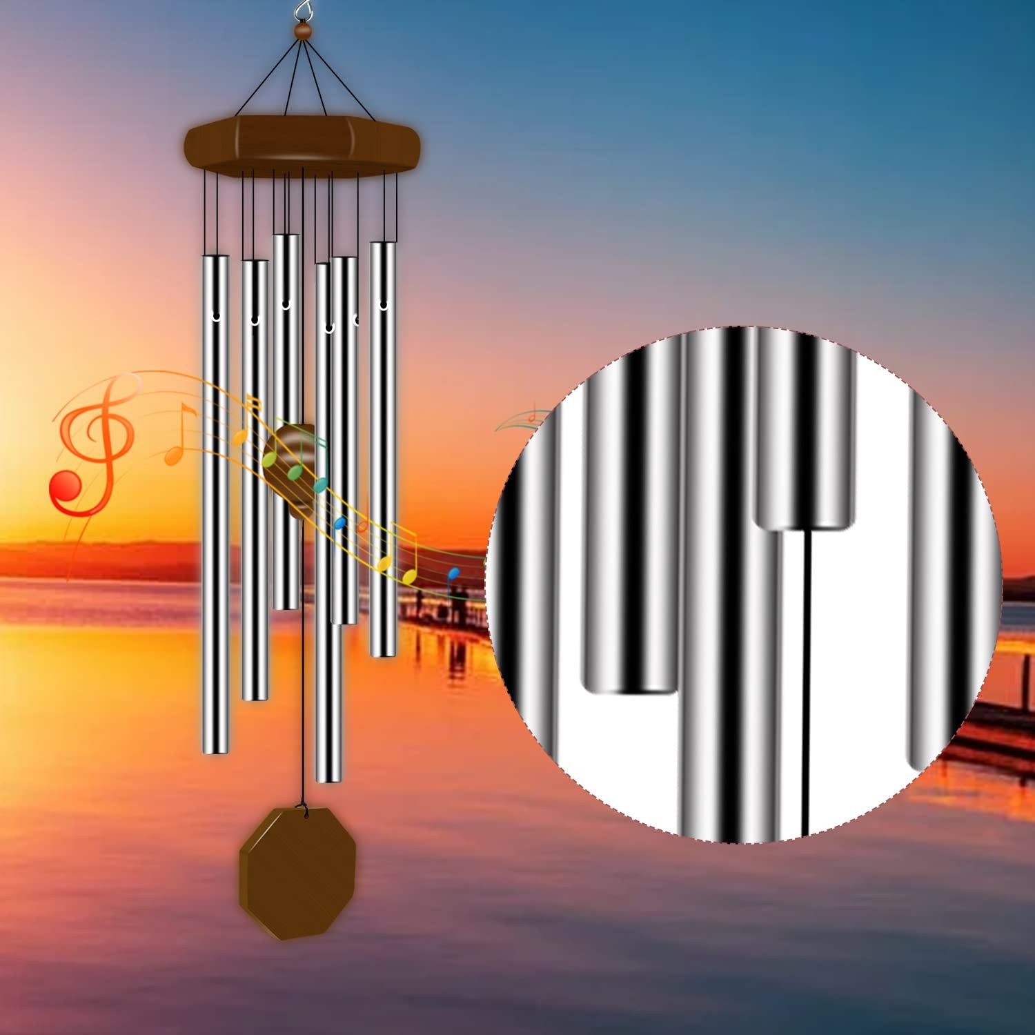 Wind Chimes for Outside, Outdoor Deep Tone with 6 Tuned Bronze gallery