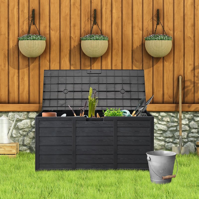 75 Gal Deck Box Outdoor Storage Box for Patio Furniture Cushions Gardening Tools gallery