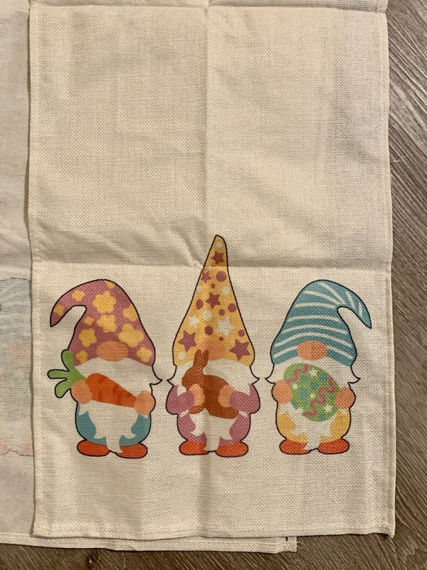 Easter Table Runner Gnomes 12”x 70” Kitchen Holiday Dining Decor New gallery