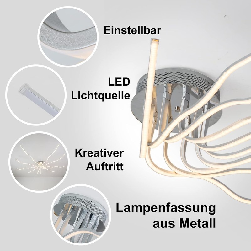 Modern LED Ceiling Lamp,Dimmable Aluminium Chandelier with Remote Control gallery
