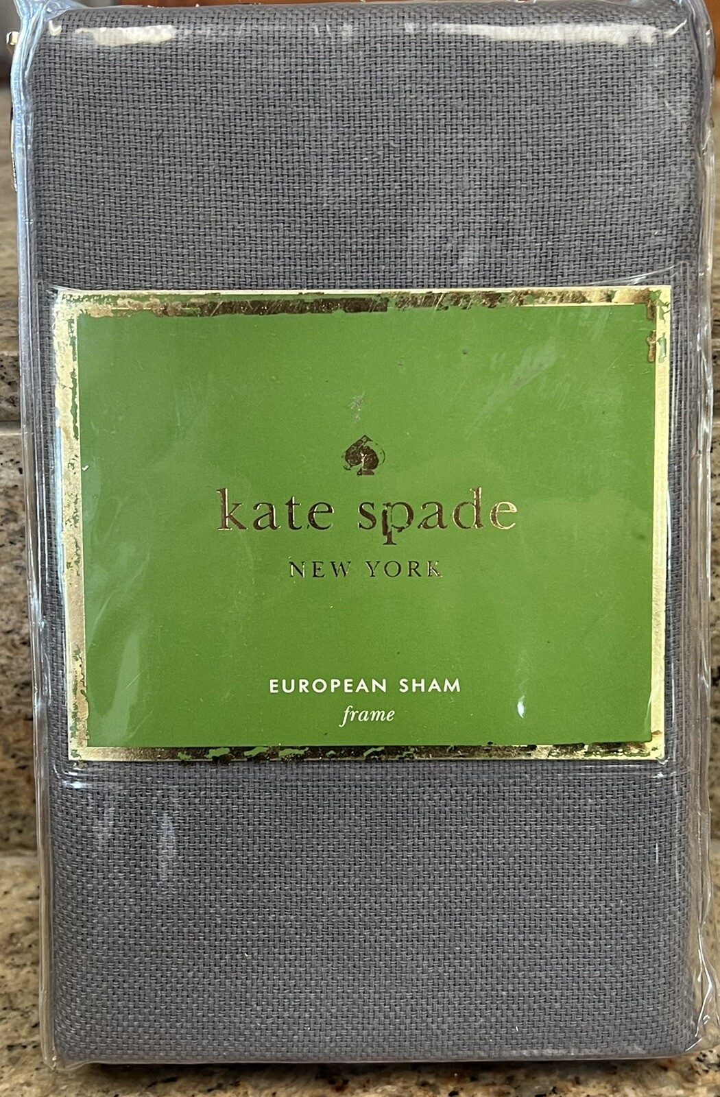 Kate Spade Frame Charcoal Grey With White Trim Euro Sham Pillow Sham gallery