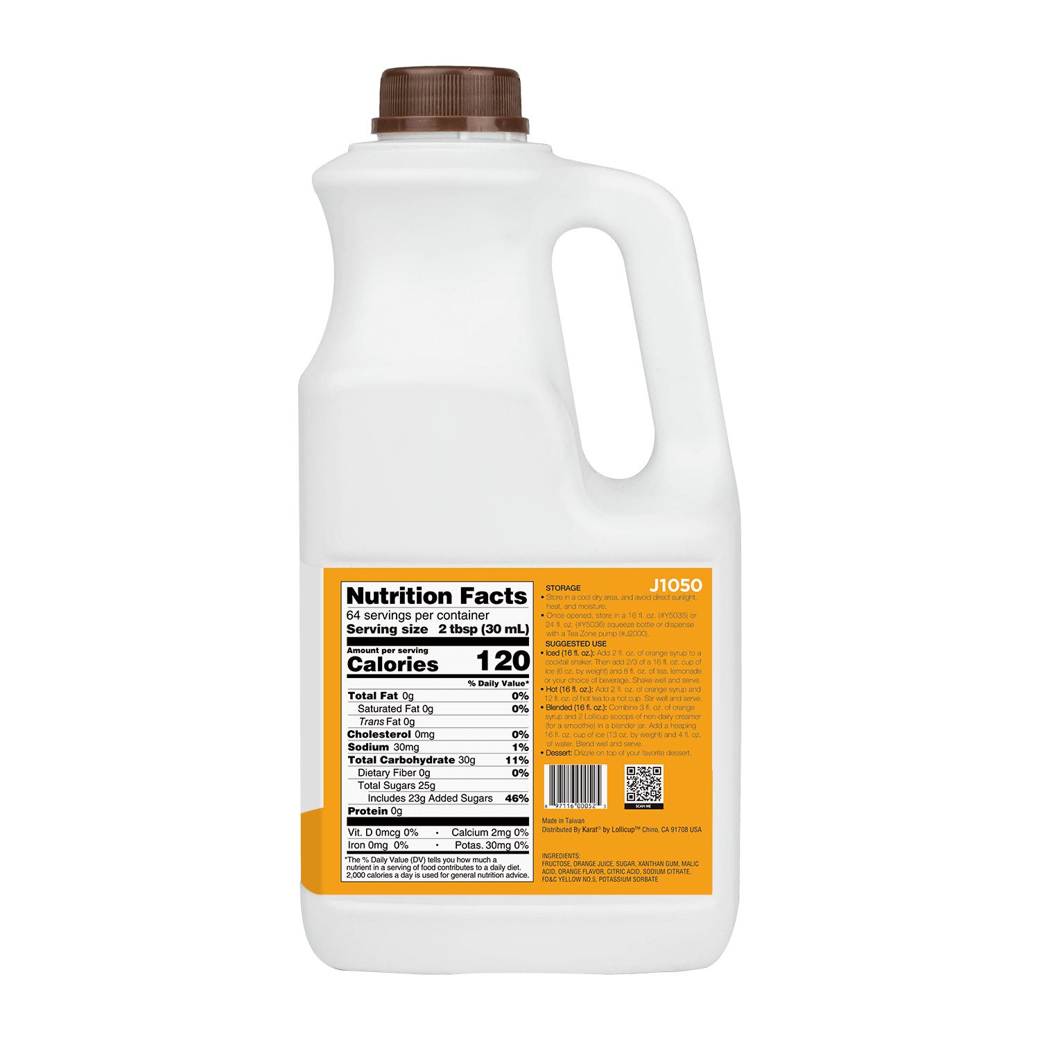 Tea Zone Orange Syrup (64oz), J1050 gallery