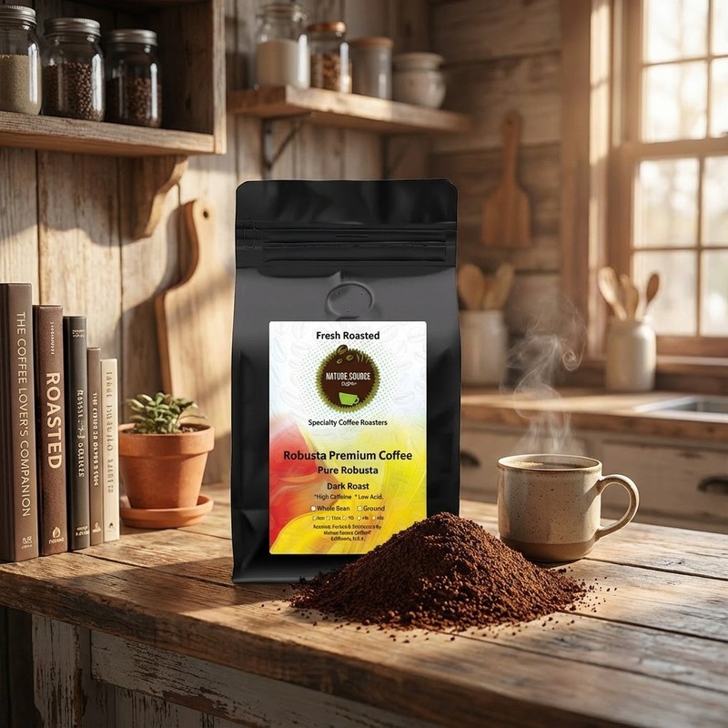 Robusta Premium Coffee | Pure Robusta | Dark Roast | High Caffeine | Low Acid | gallery