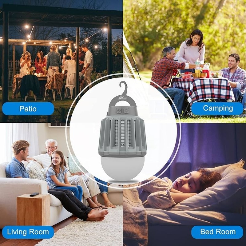 Rechargeable LED Bug Zapper Lantern Mosquito Killer Camping Light 2000mAh gallery