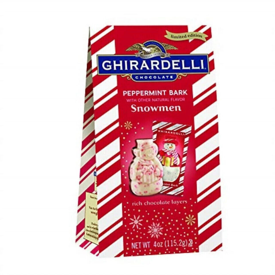 Ghirardelli Limited Edition Peppermint Bark Snowmen 4 oz Bag Best By 03/31/2026 gallery