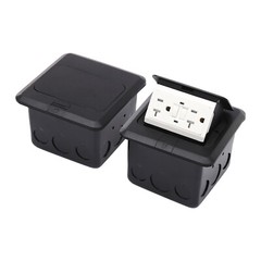 2PCS Square Hidden Sockets Pop Up Floor Outlet Sockets Home Black Sockets 125V