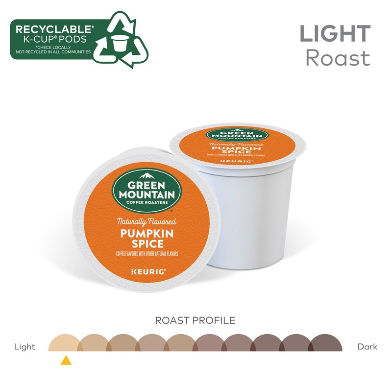Green Mountain Coffee, Pumpkin Spice, K-Cup Pods, Light Roast Coffee, 72 Count gallery