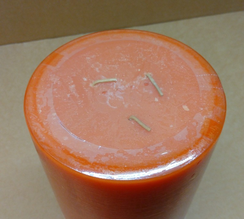 Pier 1 One PUMPKIN SWIRL Scented Candle 5 x 8" 160 Hours Burn 3 Wicks Pillar gallery