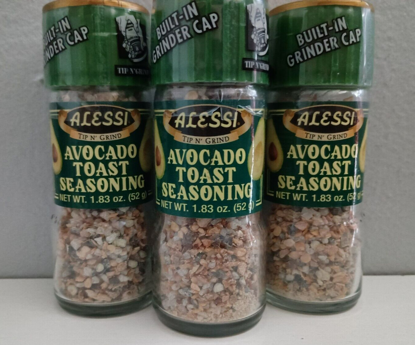 Alessi® Tip n' Grind Avocado Toast Seasoning Grinder, 1.83 oz (Pack of 3) gallery