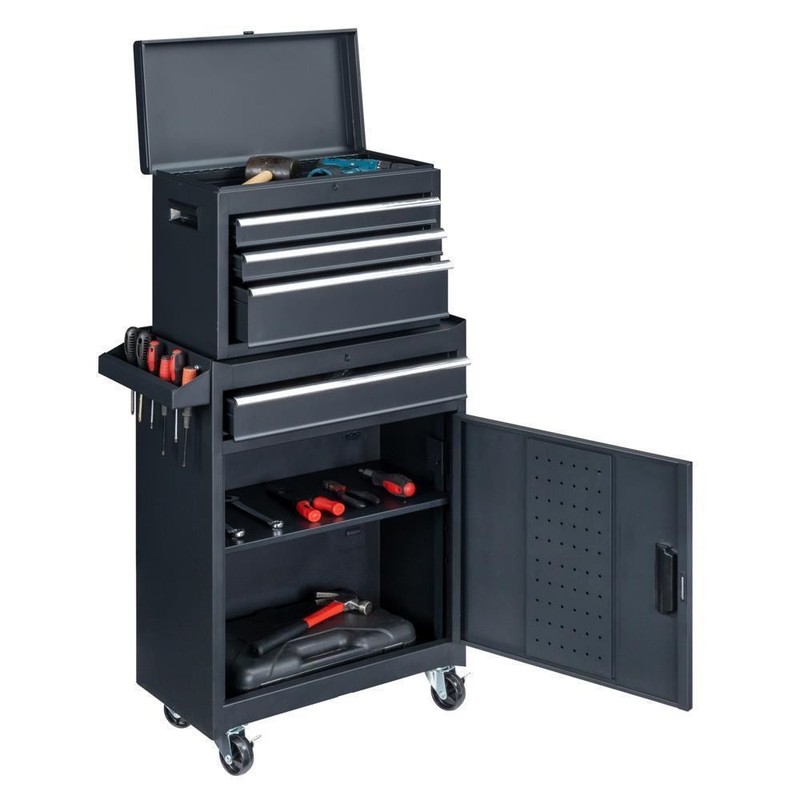 Tool Chest Tool Box Rolling Tool Storage Cabinet with 4 Drawers / Wheels Black gallery