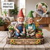 Personalized Grandparents Garden Gnome 2D FLAT Wooden Block, Custom Photo Plaque gallery