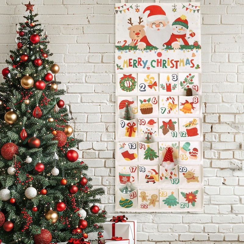 Advent Calendar 2025 with 24 Pockets - 20x47 in Christmas Hanging Countdown A... gallery