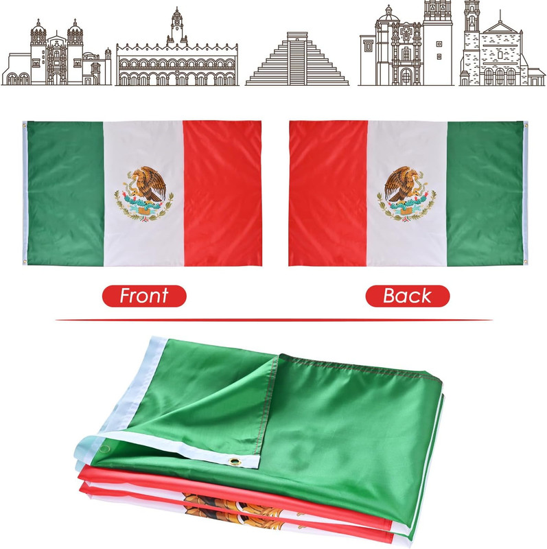 Mexico Flag 3X5 Ft, Large Mexican Flags for Cinco De Mayo Party Decorations - Do gallery
