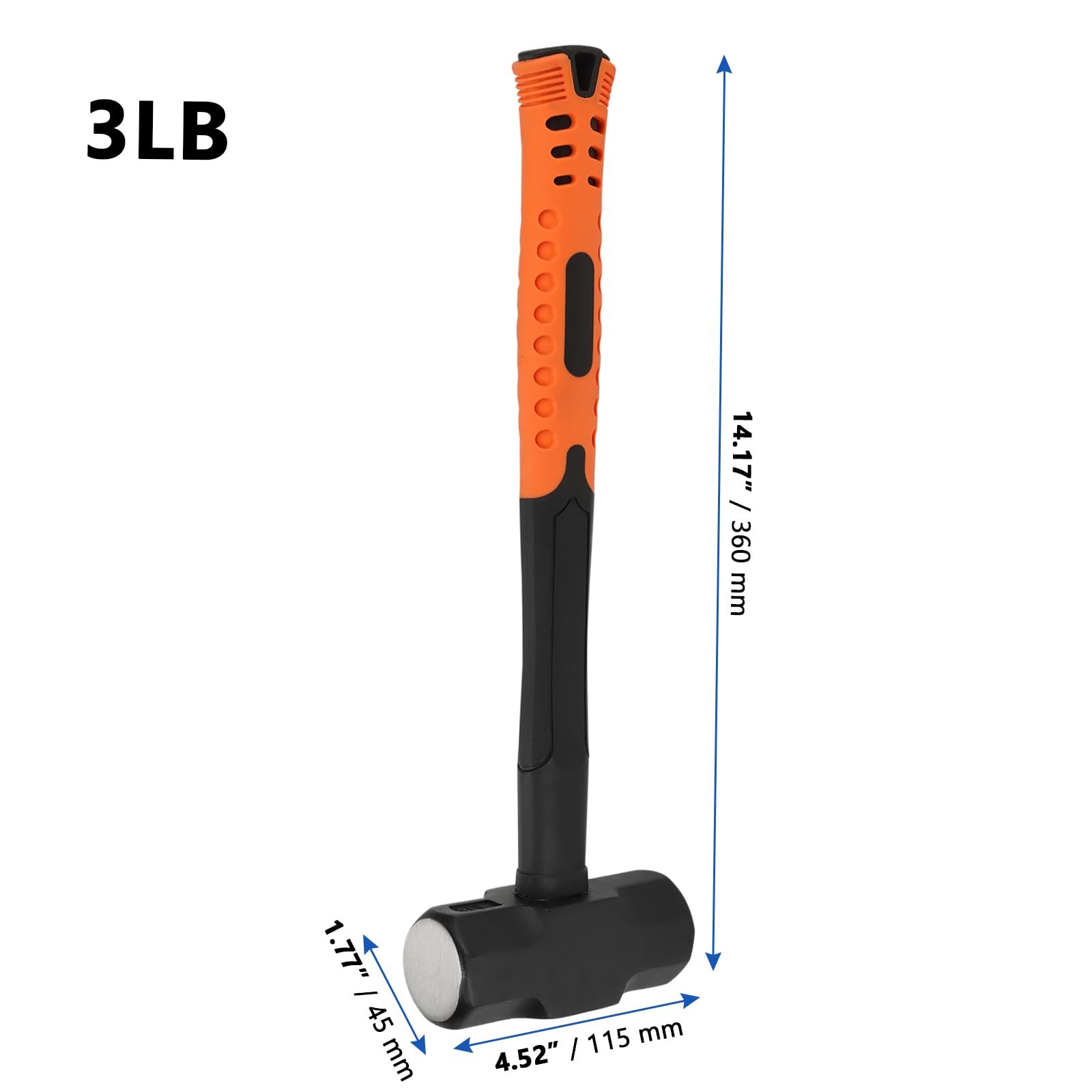 2 PCS 14 Inch 3lbs Sledge Hammer with Fiberglass Handle, Drilling Crack Hamme... gallery