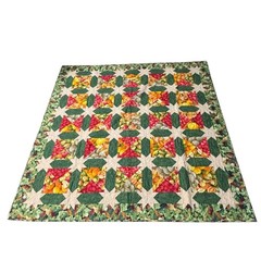 Handmade Patchwork Quilt Throw 2006 Fruit Salad Star Pattern Barbara Cheeseman