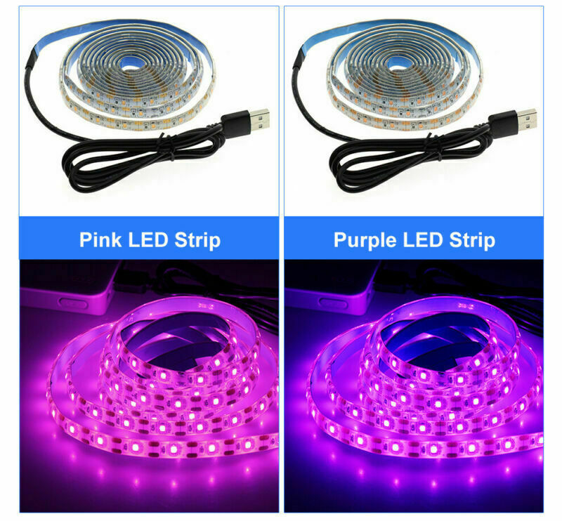 5V USB LED Strip Light 1M 2M Pink /blue / Warm White / White / RGB 2835 TV light gallery