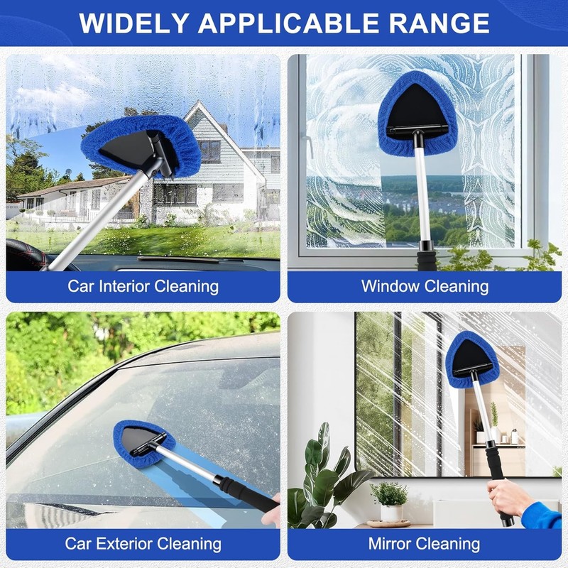 Windshield Cleaning Tool Kit Car Window Glass Wiper Cleaner Brush Pad Extendable gallery