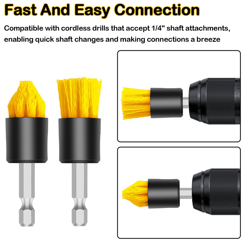 4PCS Drill Brush Attachment Set Power Scrubber For Carpet Tile Grout Cleaning US gallery