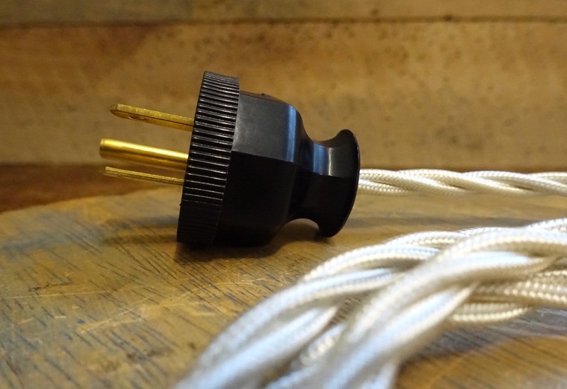 3 Prong Antique Replica Electrical Plug - Grounded long neck decagon design gallery