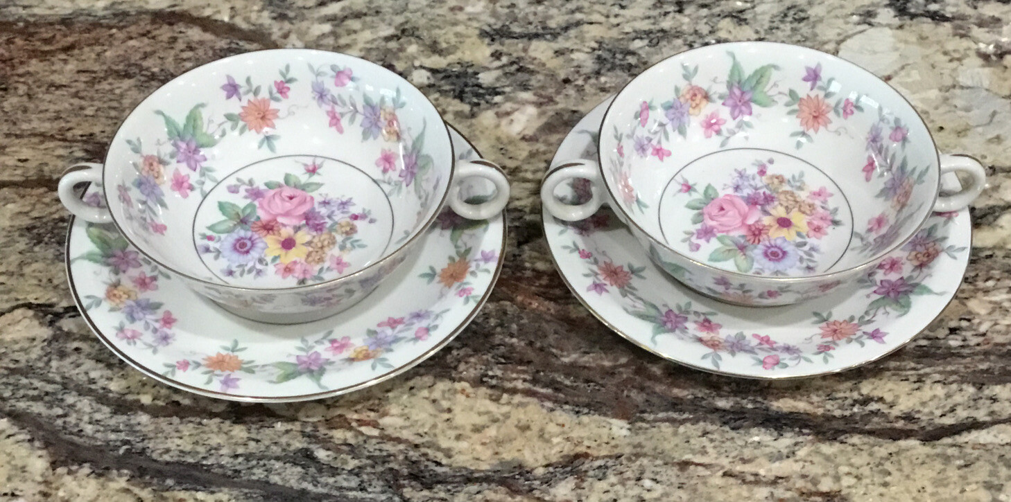 6 SETS THEODORE HAVILAND NEW YORK SPRINGTIME 6 CREAM SOUP 6 LINERS LOOK UNUSED gallery