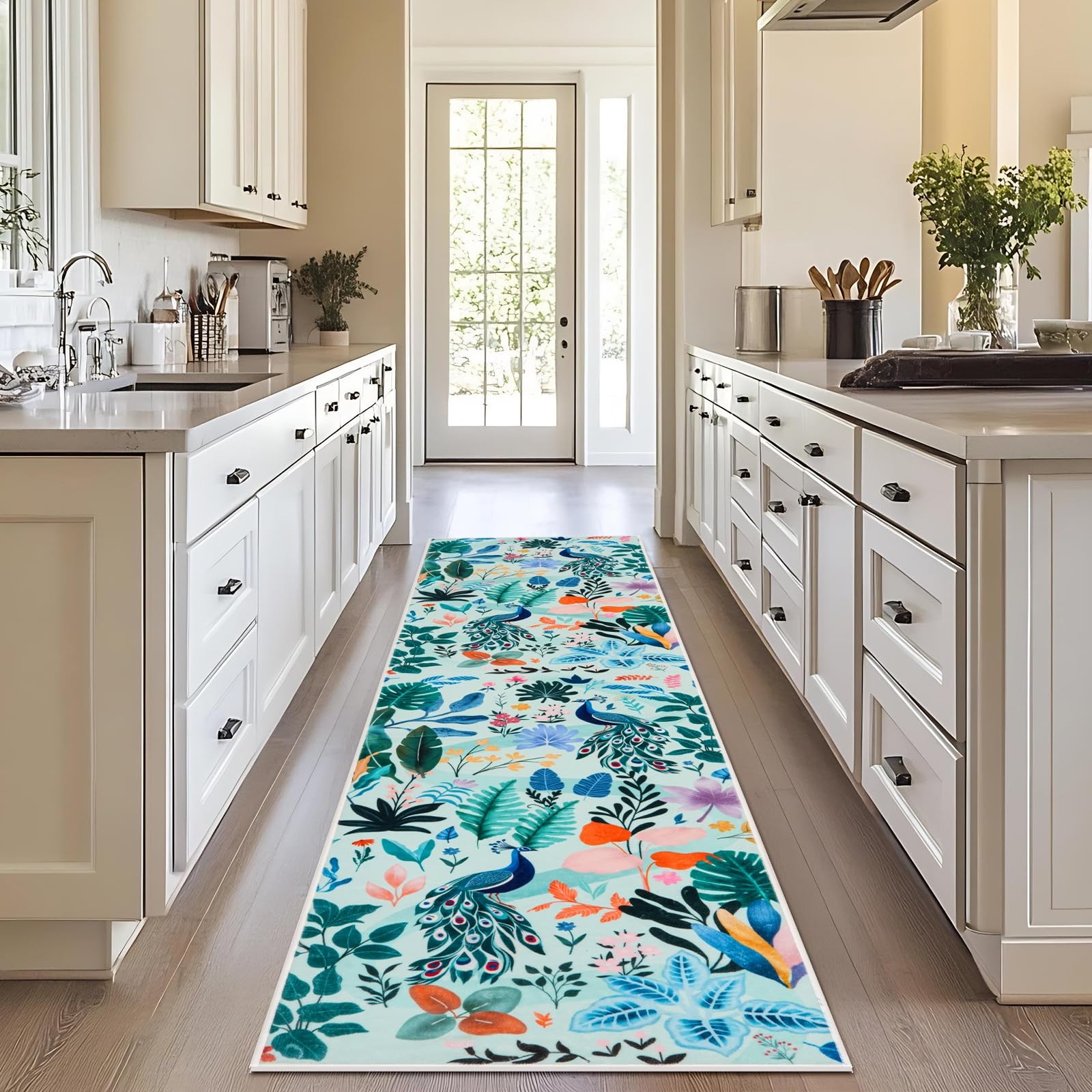 MOSISO 2X6 Runner Rug for Hallways Kitchen, Soft 2'x6'(Rectangular), Green gallery