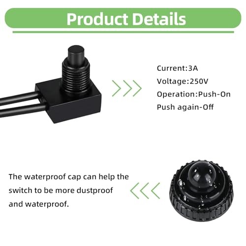 PCS Waterproof RV Push Button Switch 1V ON/Off SPST Switch for 2 Red gallery