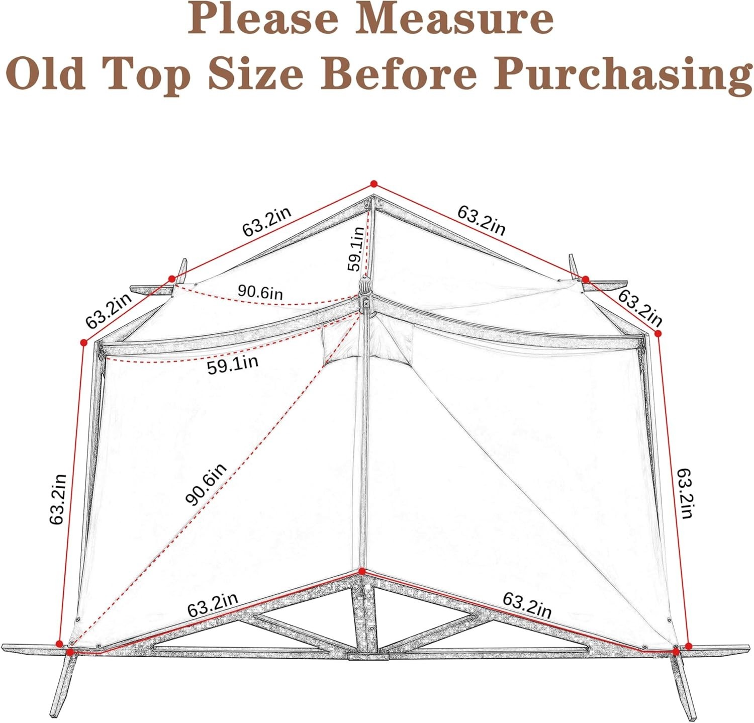 Replacement Top Fit for Lowe's Allen Roth 10X10 Ft Gazebo Model #GF-12S039B / GF gallery