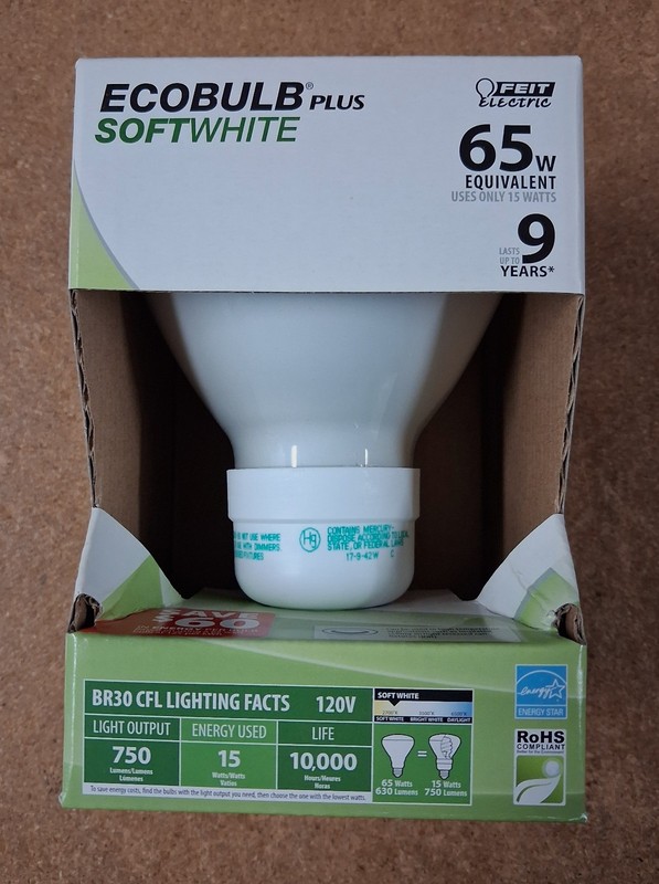 Feit Ecobulb Plus soft white 65 w BR30 CFL 750 Lumens gallery
