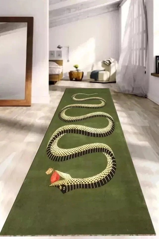 Snake Green Modern Designer Traditional Hand Made Hand Tufted Wool Rug etc.. gallery