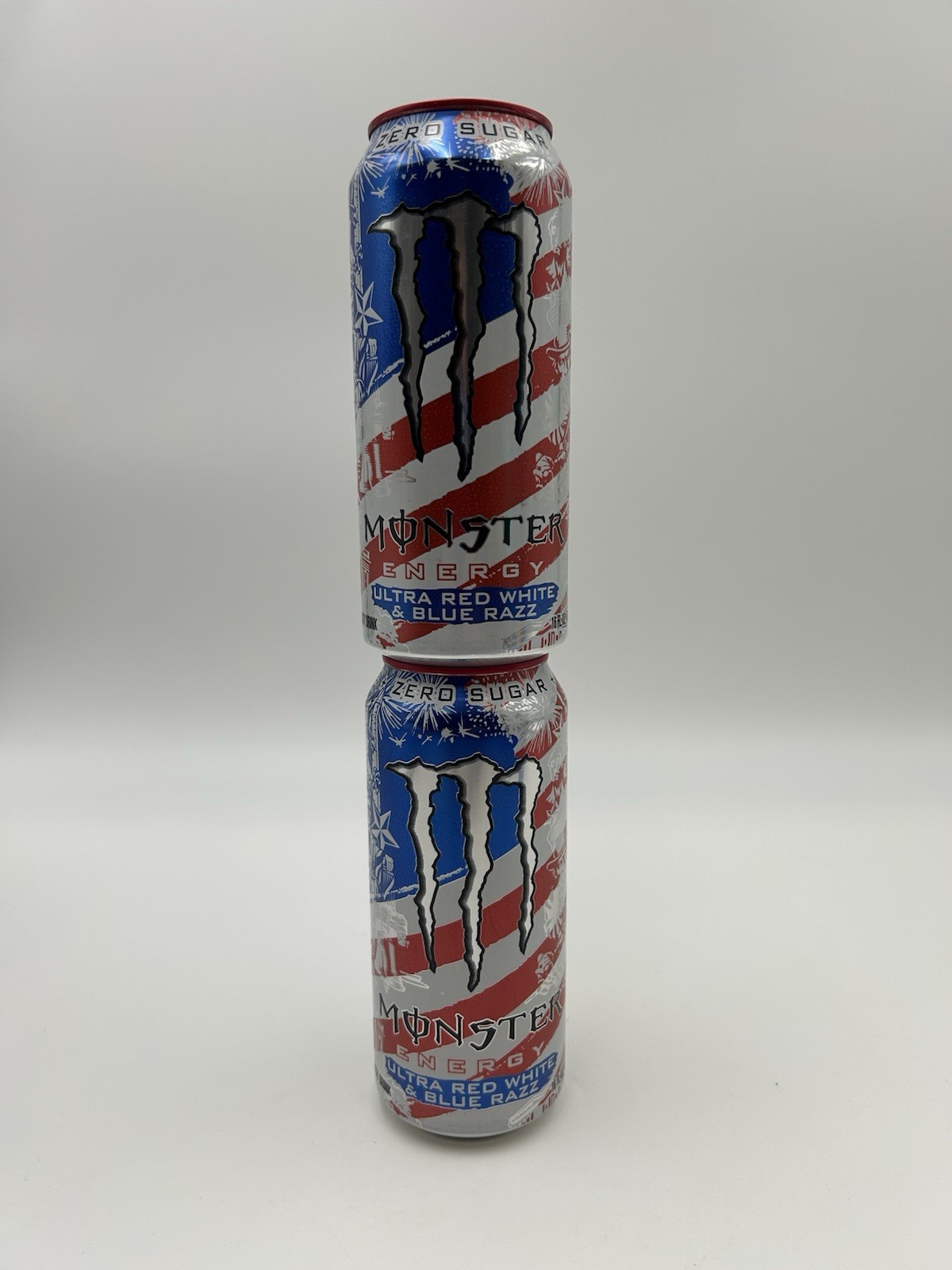 2 New Ultra Red White & Blue Monster Energy Exclusive Unopened Cans Ships FREE gallery