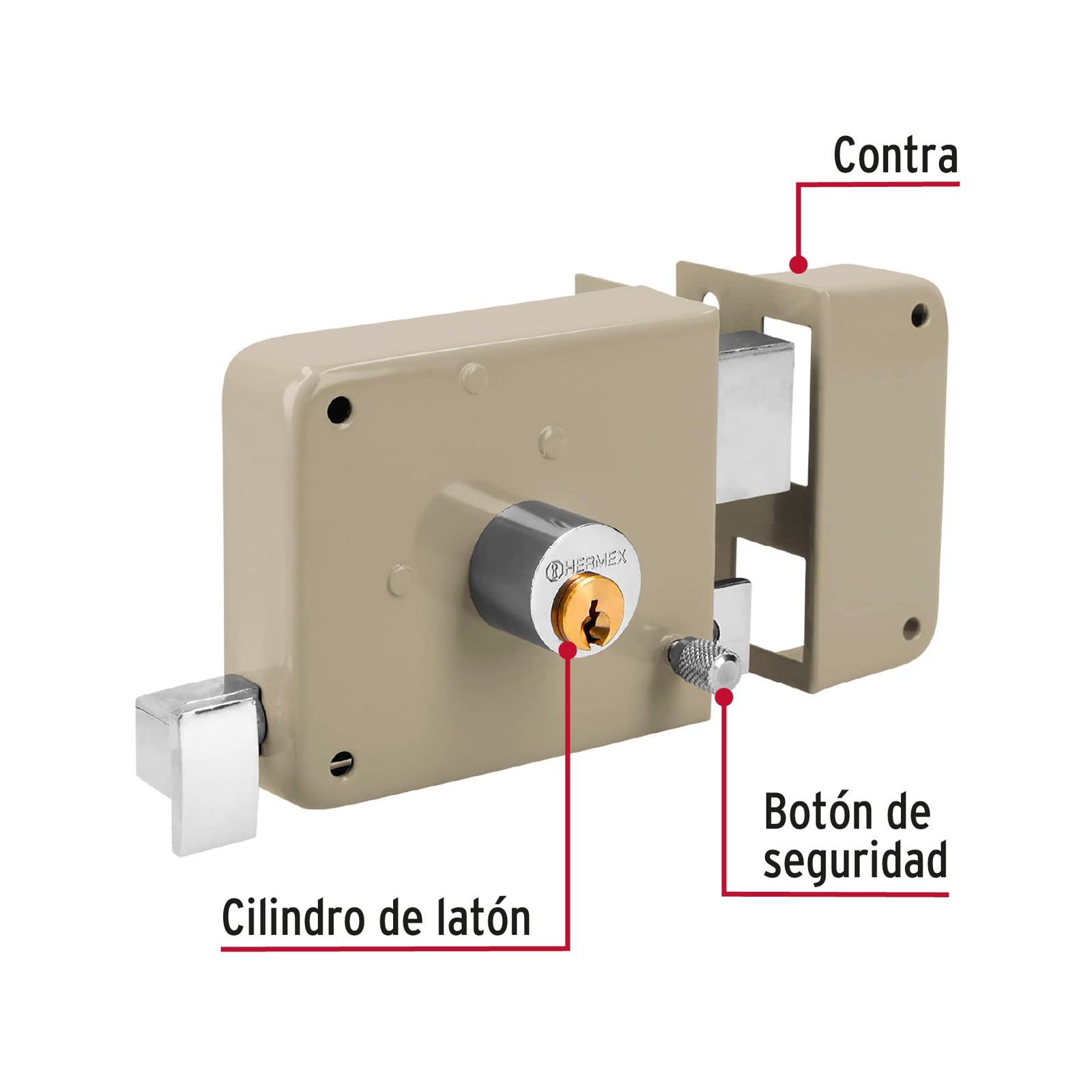 Truper 43583 / CS-70DB - Right Rim, Deadbolt Rim Door Lock Set, Standard Key gallery