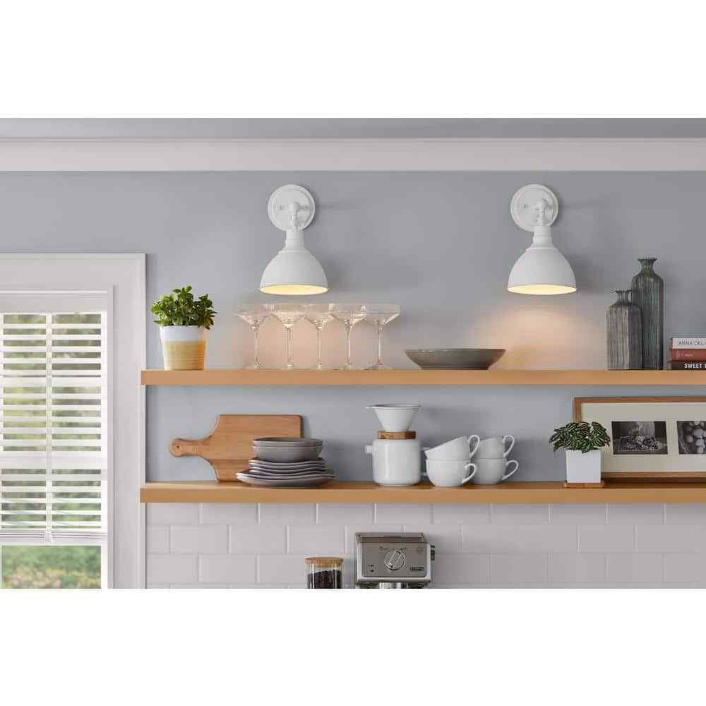 Home Decorators Collection Franklin 1-Light Wired Sconce in Distressed White gallery