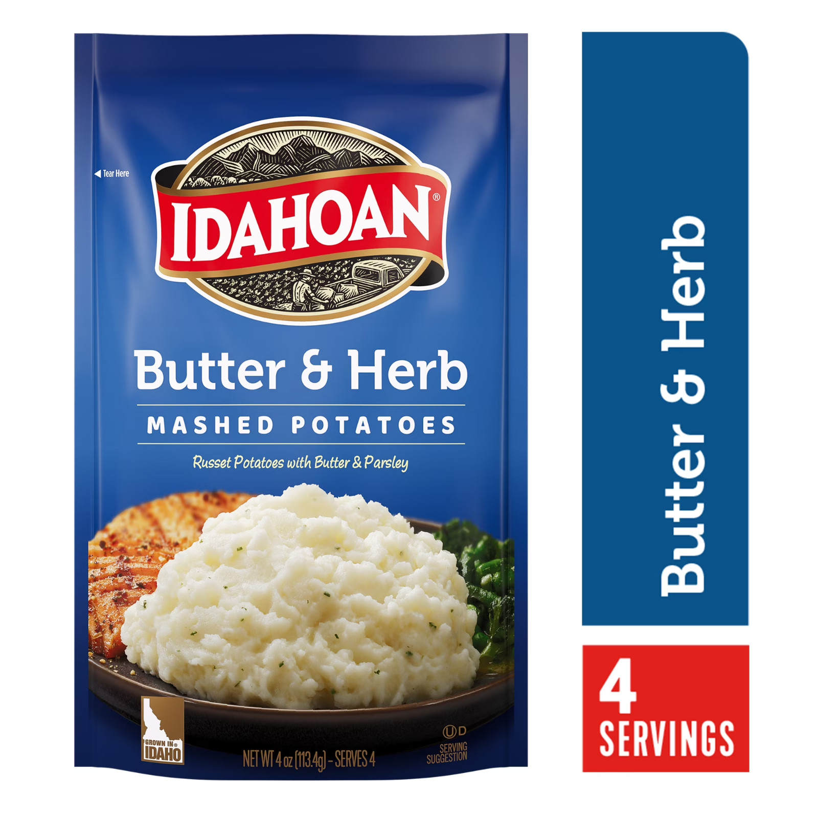 (8 pack) Idahoan Butter & Herb Mashed Potatoes Side Dish, 4 oz gallery