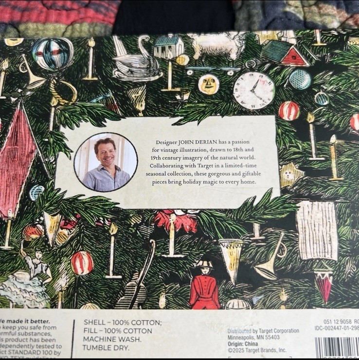 John Derian Company Quilted Throw Blanket 50x70” | Target Holiday, Floral | NEW! gallery