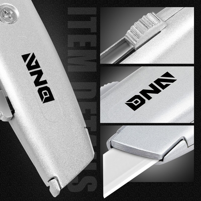 6Pcs Heavy Duty Durable Sharp Razor Blade Retractable Utility Knife Box Cutter gallery