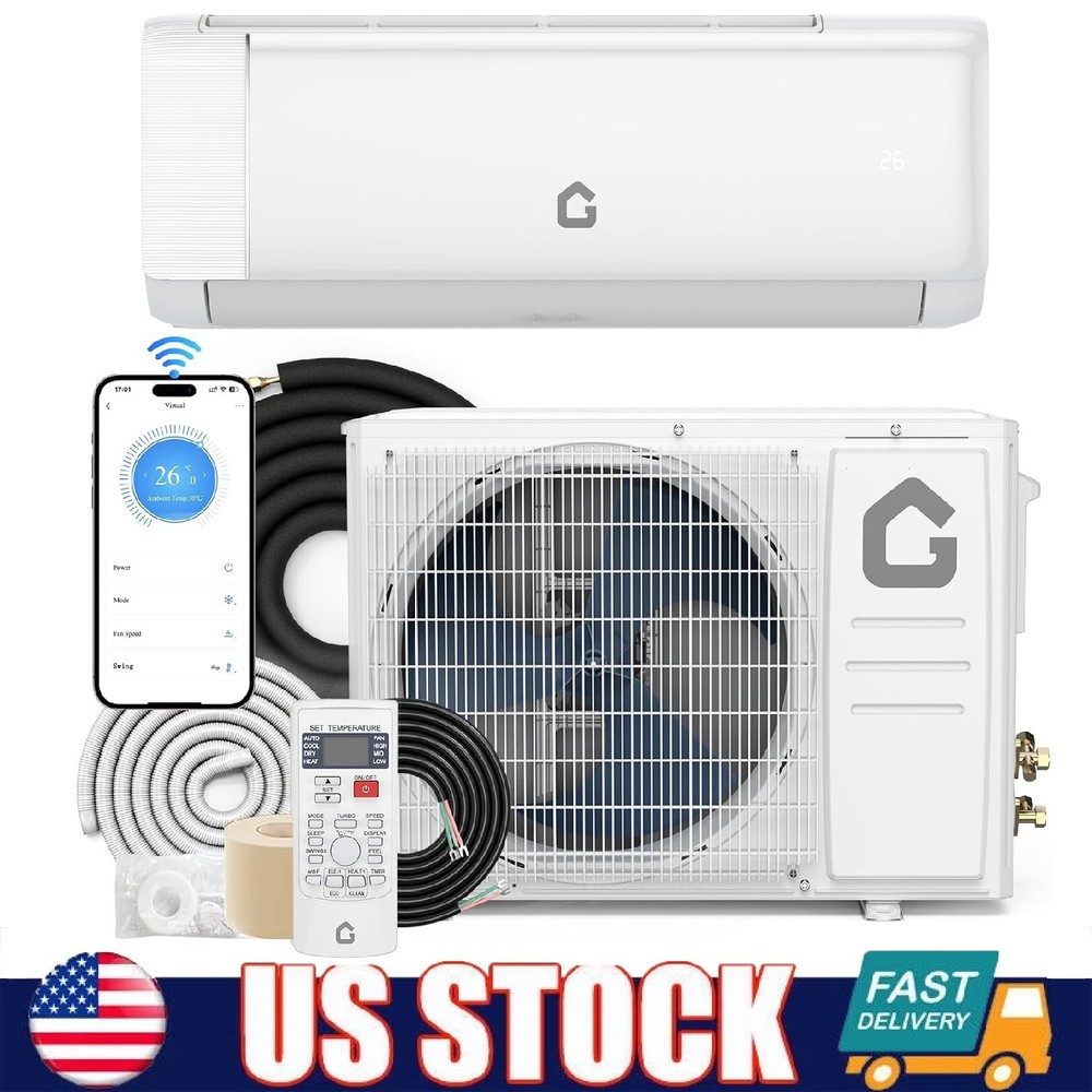 18000 BTU Mini Split Ductless Air Conditioner Heat Pump AC Unit 230V WiFi w/Kit