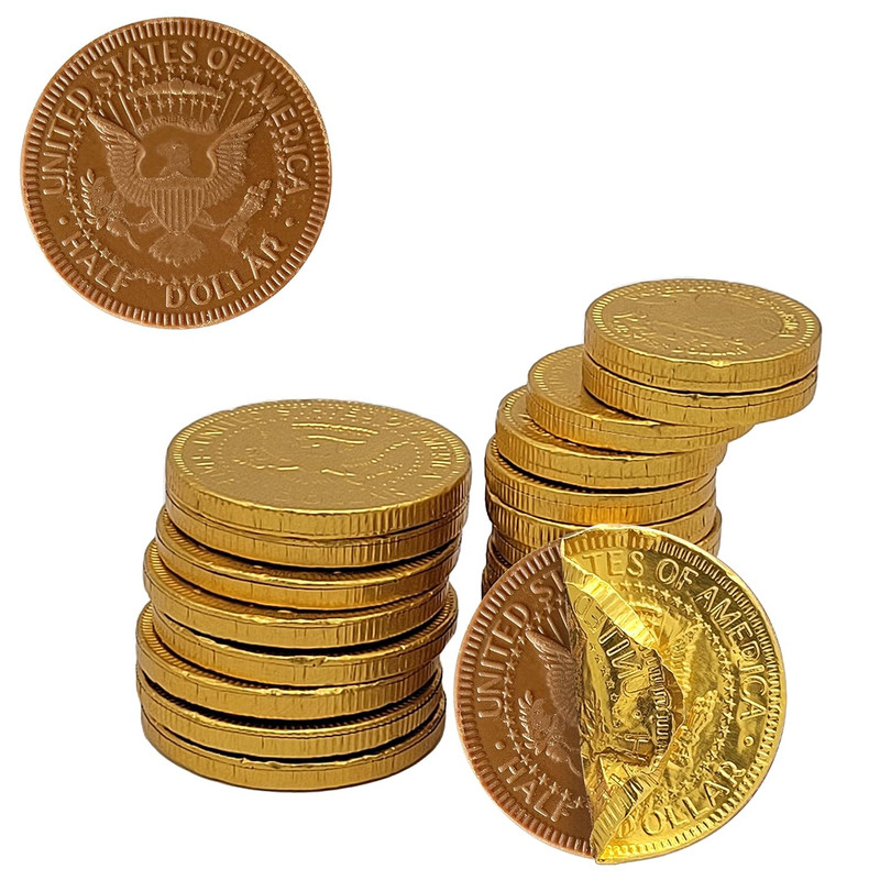 Fruidles Milk Chocolate Coins - Wrapped in Gold - Nut Free - Vault Design 1 gallery