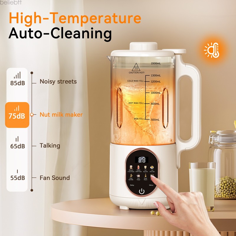 50oz Nut Milk Maker Electric Bean Nut Milk Machine with Delay Start Keep Warm gallery