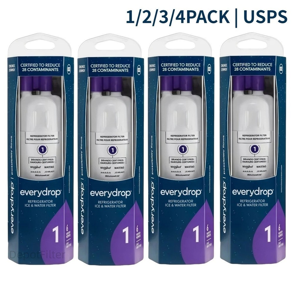 4-PACK ΕVΕRYDROP ΕDR1RXD1 Refrigerator Wate Filter 1 Replacement NEW US