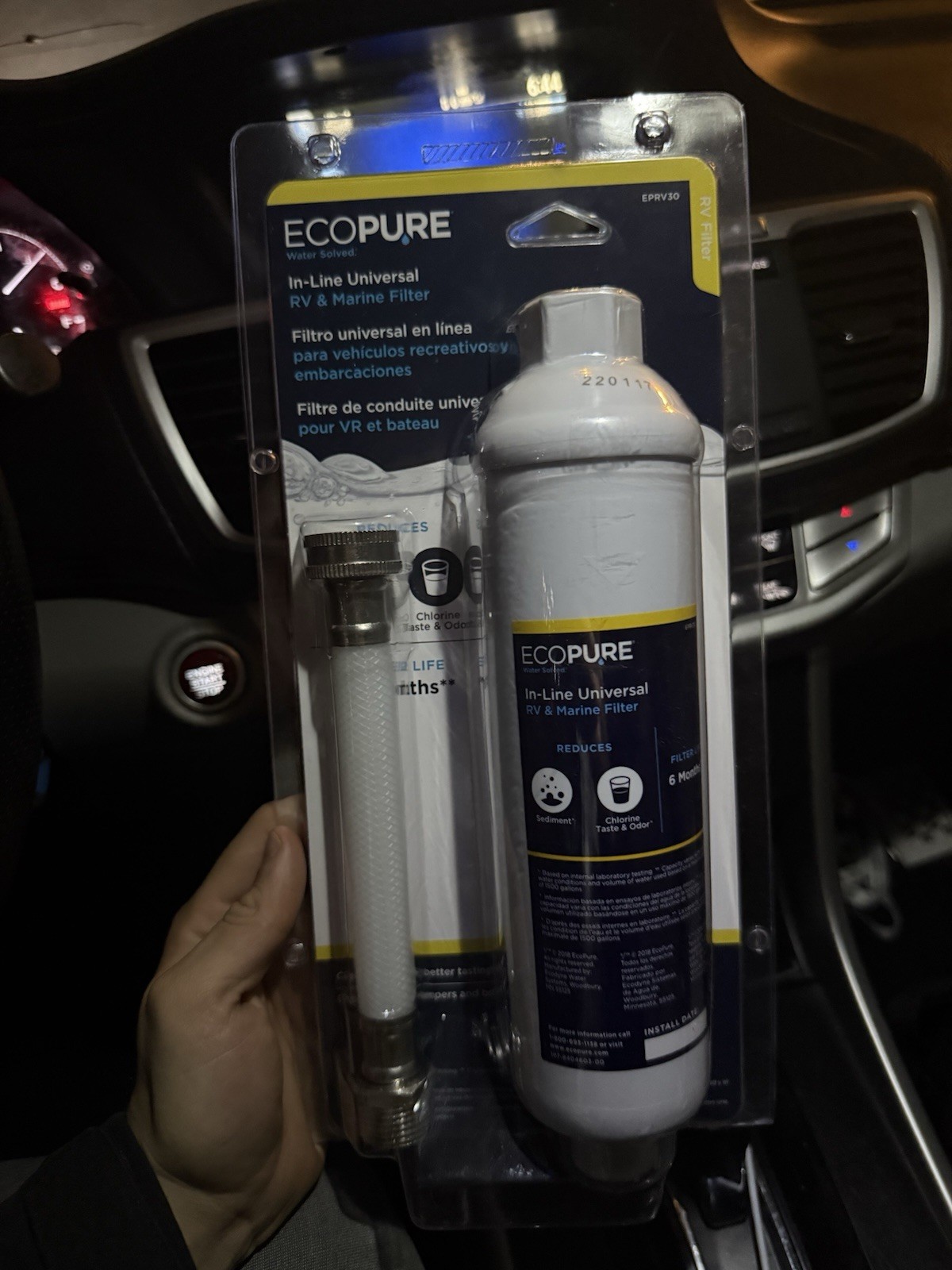 EcoPure In-Line Universal RV & Marine Filter EPRV30 Sediment Chlorine Removal gallery