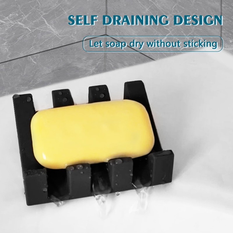 Self-Draining Silicone Soap Dish Holder for Bathroom & Kitchen, 2-Pack, Keeps So gallery