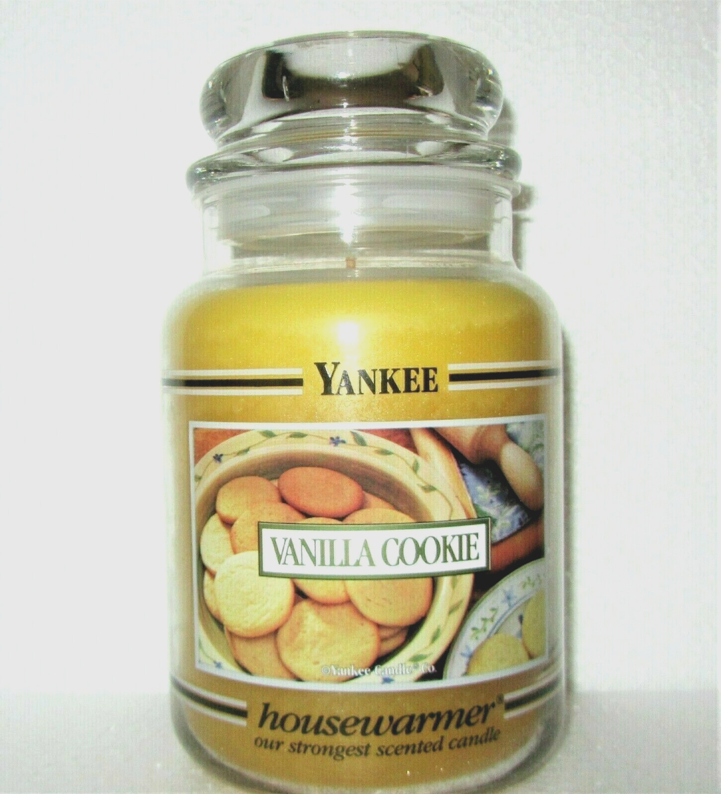 Yankee Candle Black Band "VANILLA COOKIE"~ Large 22 oz. ~ WHITE LABEL~ RARE~ NEW gallery