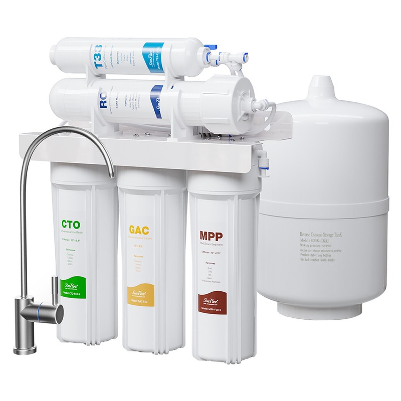 5 Stage 75 GPD Undersink Reverse Osmosis Water Filter System Purifier Drinking gallery