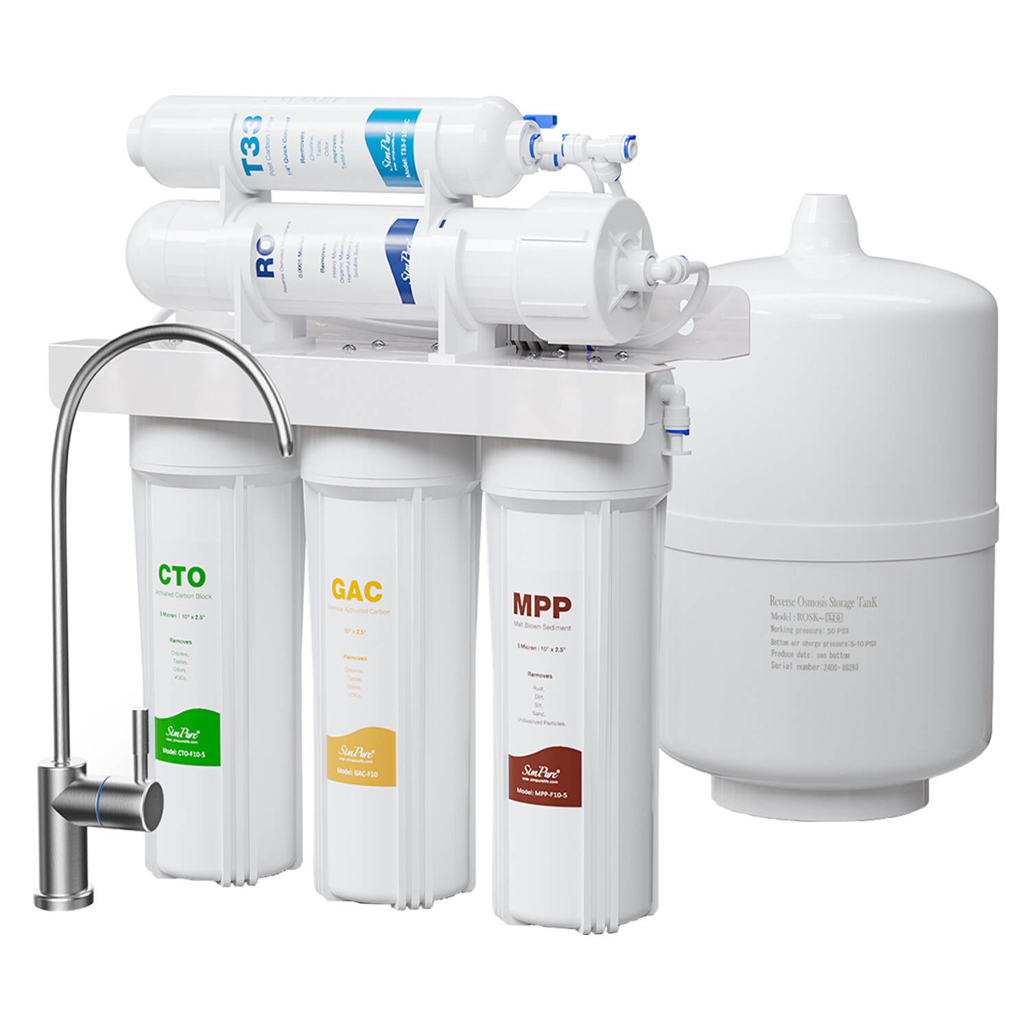 75 GPD 5 Stage Under Sink Ro Reverse Osmosis System Drinking Water Filtration gallery