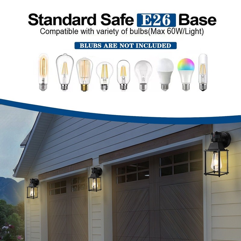 Porch Lights Outdoor Motion Sensor Outdoor Wall Light Fixtures Black 1-Light gallery