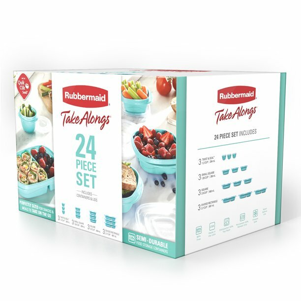 Rubbermaid Take Alongs Teal 24 Piece Set Lids And Containers 2 complete sets NEW gallery